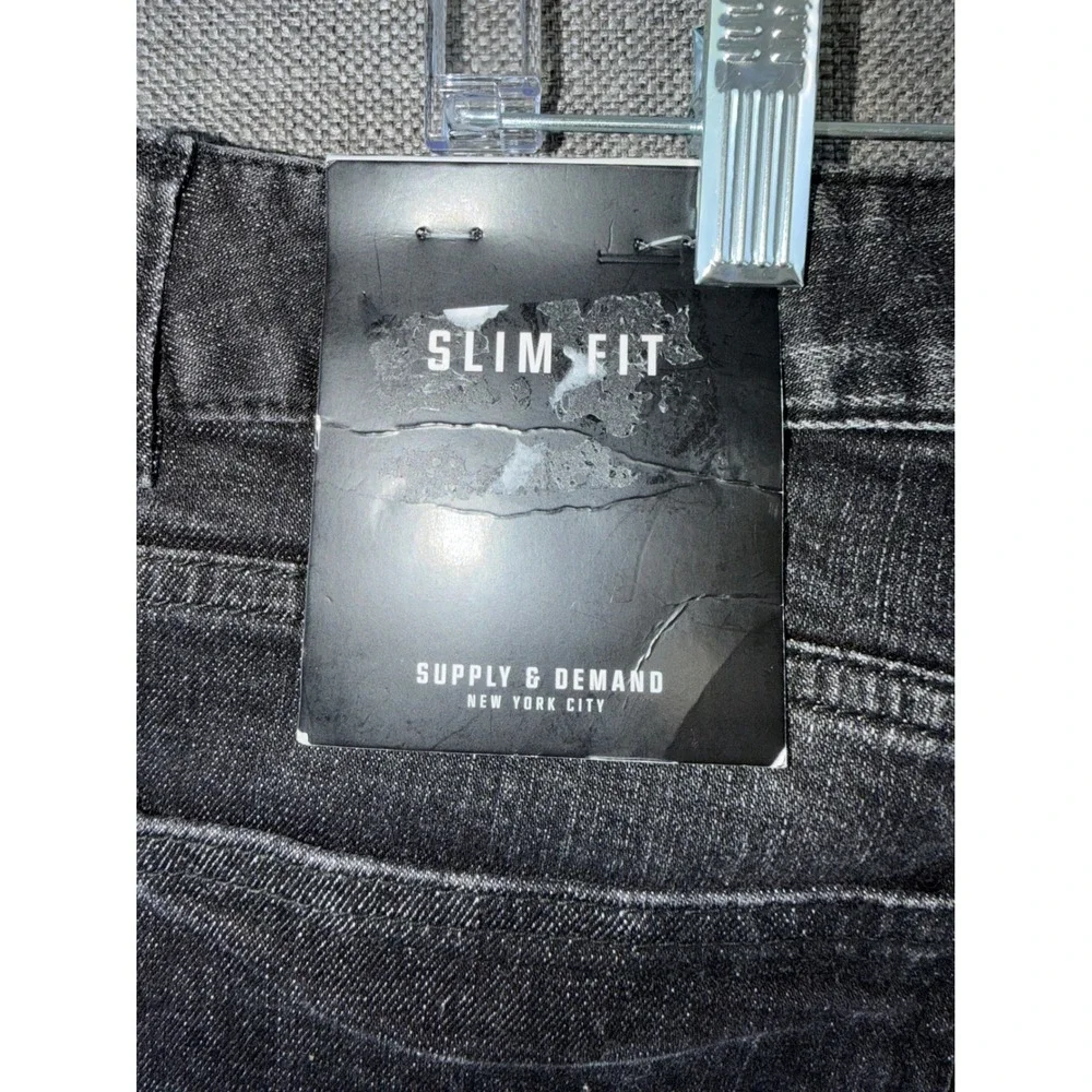 Supply & Demand Cayman Slim Fit Jeans Black Graphic Patch 36W XL SUM17440